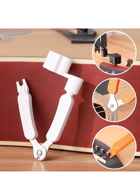 Guitar String Winder and Cutter,Guitar Bridge Pin Puller,Guitar String Winder Cutter Pin Puller - 3 In 1 Multifunctional Guitar Maintenance Tool/String Peg Winder String Cutter (Black)
