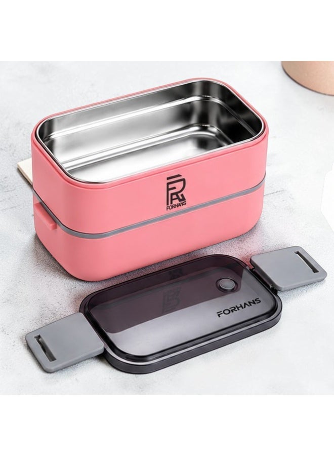 Forhans Bento Stainless Steel Lunch Box with carry beg for kids and Adults - Image 2