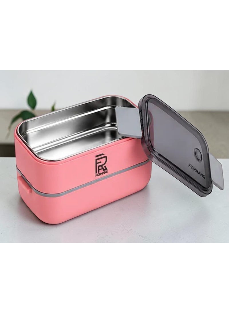 Forhans Bento Stainless Steel Lunch Box with carry beg for kids and Adults - Image 4