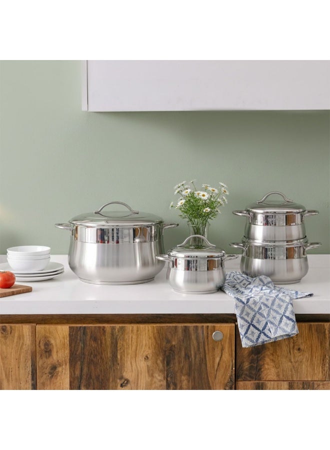 BONERA Venus Mega 10-Piece Stainless Steel Cookware Set - Durable Pots & Pans for Induction Cooking, Premium Kitchen Cookware, Elegant Kitchen Essentials - Image 4