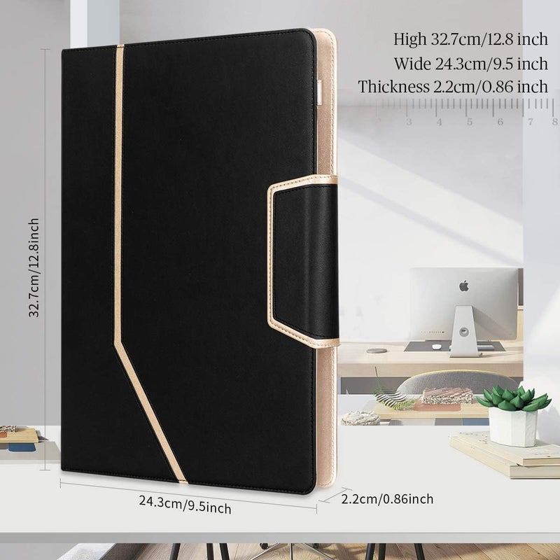 Toplive Conference Folder - Executive Business Padfolio with Letter/A4 Size Clipboard, Document Sleeve & Card Holders - Black - Image 4