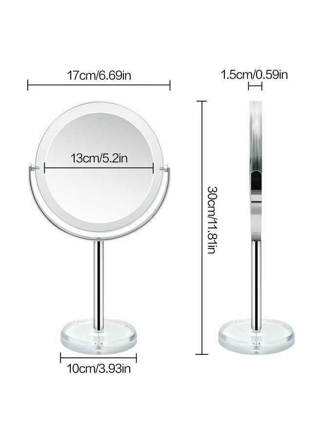 SNOWFLAKES SNOWFLAKES Snowflakes 1X / 15X Magnifying Makeup Mirror With Stand - 7 Inch Tabletop Vanity Mirror For Bathroom Or Bedroom With 360° Rotation. - Image 5