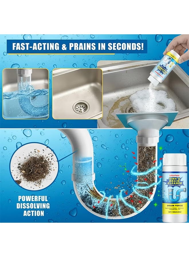 Jakehoe Sink & Drain Cleaner, Pipe Dredging Agent, Sewer Deodoriser Pipe Unblocker, Drain Clog Remover And Cleaner, Toilet, Kitchen, Bathroom Drain Cleaning Agent, Quick Unclogging Sewer Cleaner, Wild Tornado Sink And Drain Cleaner, 100ML - Image 4