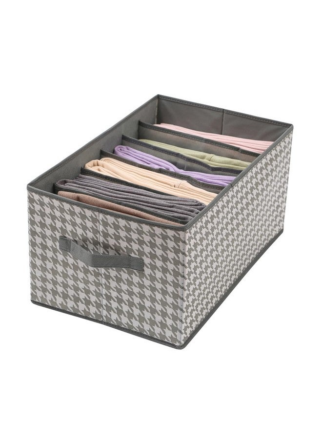 هاوس أوف كويرك مجموعة من 3 منظمات ملابس غير منسوجة من House of Quirk للملابس المطوية بمقبض، منظمات أدراج الخزانة للجينز والسراويل والقمصان والسترات وملابس الأطفال (6+7+9 شبكات، رمادي منقوش) - Image 3