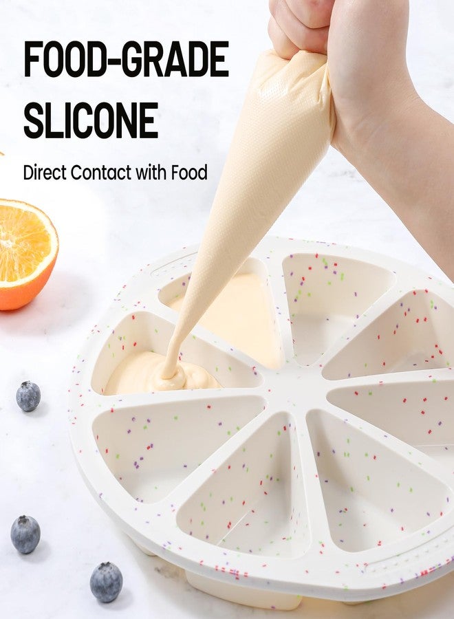 Vinino Silicone Scone Pan with Reinforced Frame, 8-Cavity Triangle Cake Mold Suitable for Brownies, Muffins, Cheesecake, Nonstick Wedge Pan BPA-Free, Oven, Dishwasher Safe-Cream - Image 5