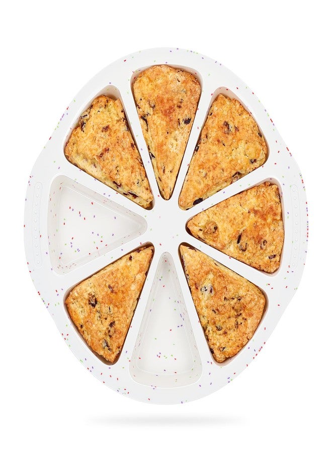 Vinino Silicone Scone Pan with Reinforced Frame, 8-Cavity Triangle Cake Mold Suitable for Brownies, Muffins, Cheesecake, Nonstick Wedge Pan BPA-Free, Oven, Dishwasher Safe-Cream - Image 1