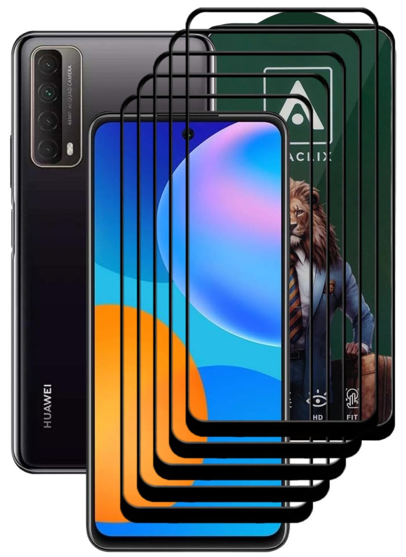 ACLIX 5 Pieces Antistatic ESD Dustproof Premium Quality High Definition Tempered Glass Screen Protector Designed For Huawei Y7a - Image 1