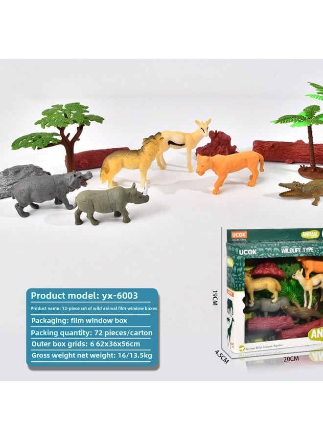 Simulation Animal Model Toy Suit Wild Animal Dinosaur Farm Children's Suit Toy-Color:YX-6002 - Image 4