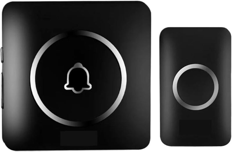 Outdoor Wireless Doorbell IP65 Waterproof 60 Ringtones Alarm Chime Kit UK Plug Black - Image 2