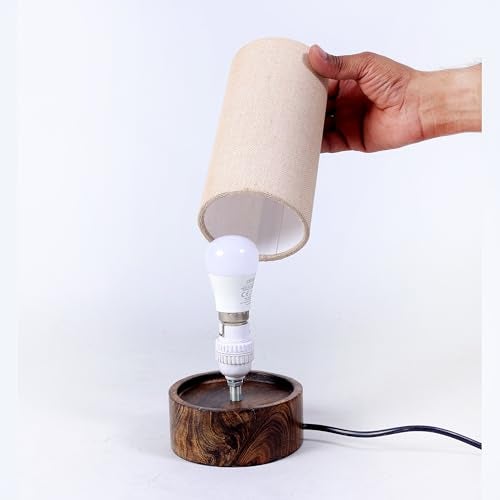 Craftter Pack of 2 Small Table Lamps | Wooden Base Night Lamp for Bedroom & Living Room Decor - Image 4