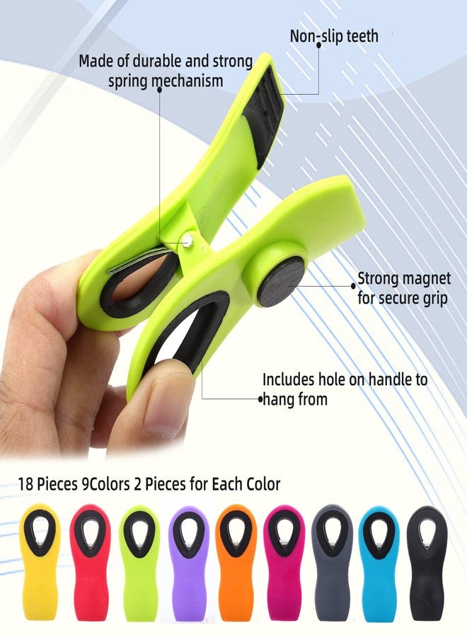 Tivcck 18 Pack Magnetic Bag Clips - Assorted Bright Colors for Food Storage & Fridge Organization - Image 4