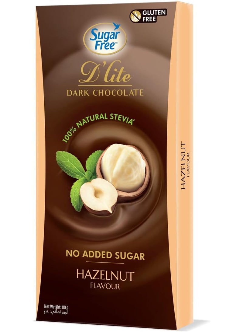 Sugar Free D'lite Hazelnut Chocolate Bar 80g