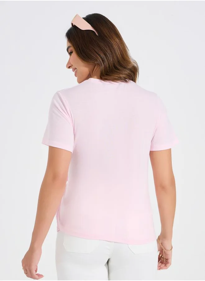 Styli Regular Fit Color Block Striped T-Shirt