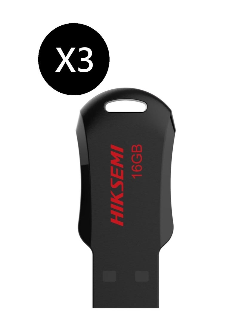 HIKSEMI Bundle Of 3 16GB USB 2.0 NRB Pendrive, Black | hs-usb-m200r 16g |