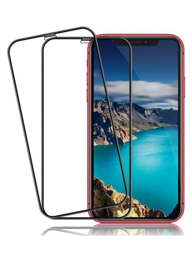 واقي شاشة لهاتف Iphone 11 pro max / Iphone xs max ، عبوتان من الزجاج المقوى الشفاف عالي الدقة ، مضاد للخدش ، وضوح عالي الدقة ، مناسب للحالة ، فيلم مضاد للفقاعات بدقة لمس ثلاثية الأبعاد شفاف / أسود - Image 1