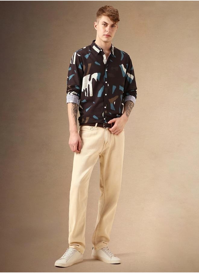 Dennis Lingo Men's Regular Fit Multi-Color Spread Collar Shirt  - Image 1