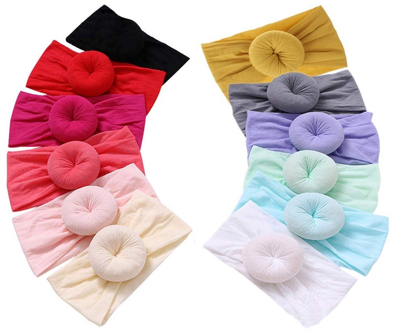 Qandsweet Baby Headbands Circle Bows Knotted Soft Silk Nylon Headwraps For Newborn Infant Toddlers Girl Kids - Image 1