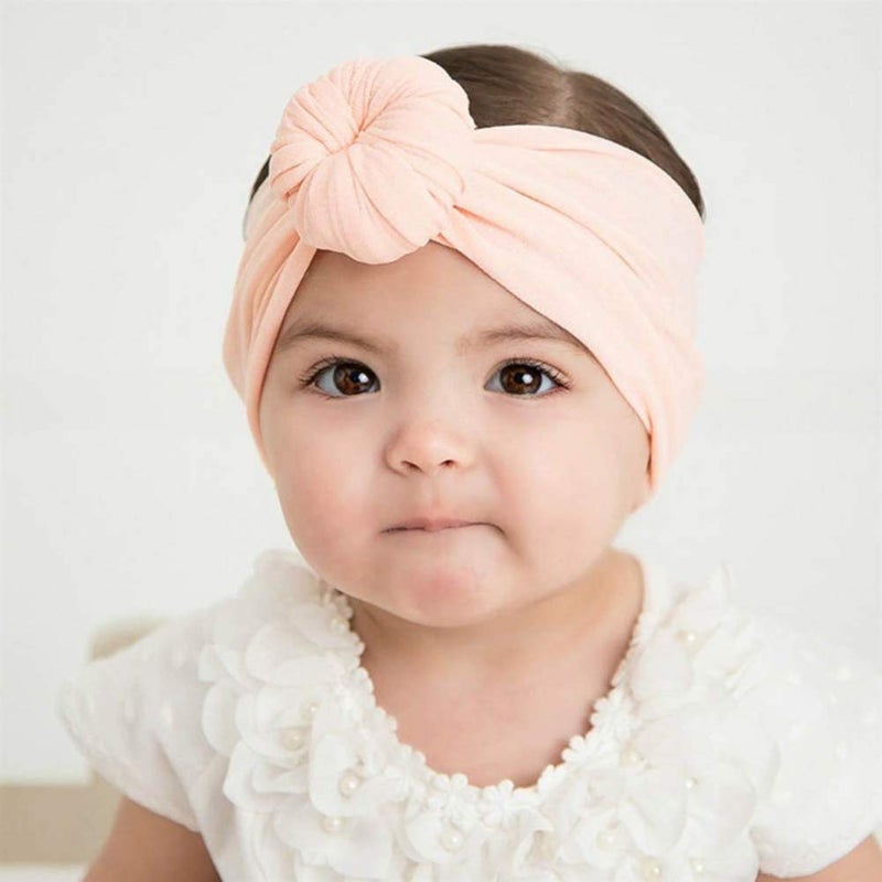 Qandsweet Baby Headbands Circle Bows Knotted Soft Silk Nylon Headwraps For Newborn Infant Toddlers Girl Kids - Image 3