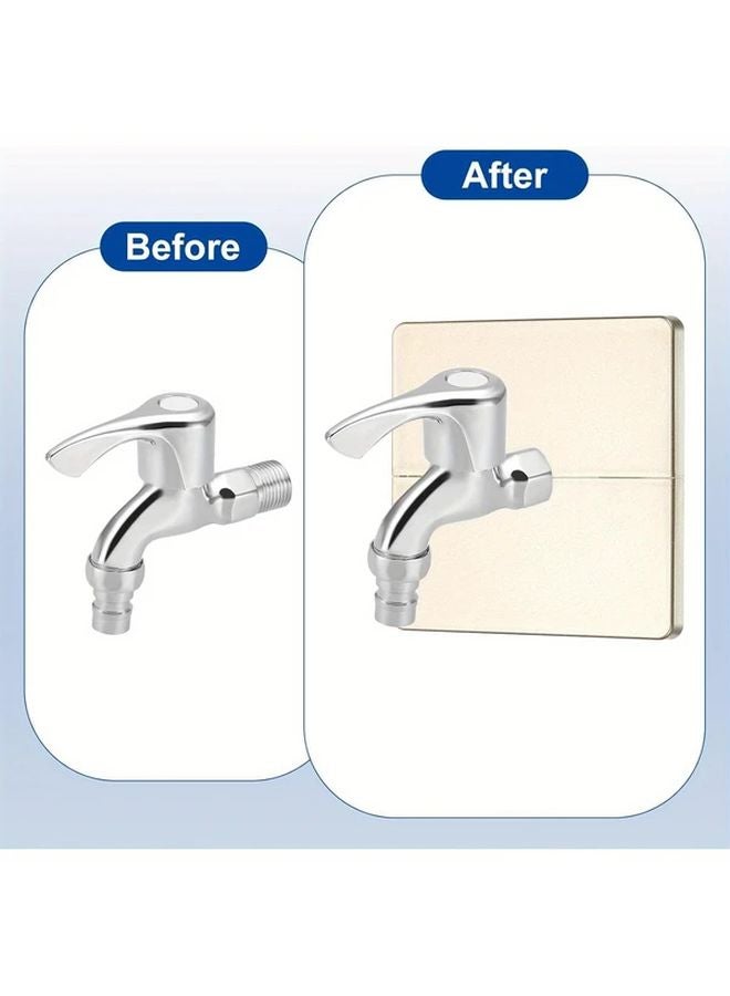 2Pcs Silvery ABS Plastic Square Escutcheon Plate 32mm Wall Mounted Pipe Decorative Cover - Image 4