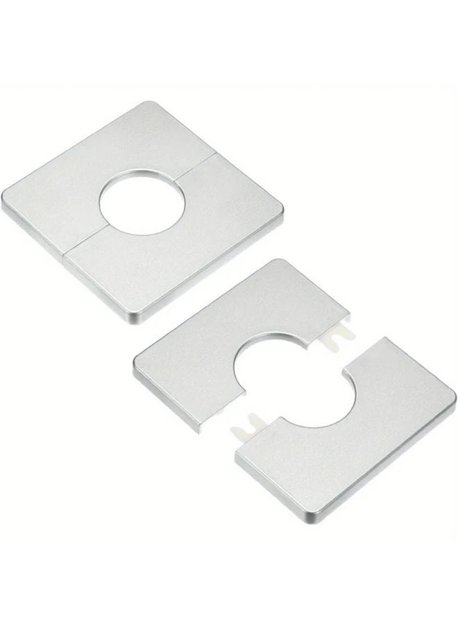 2Pcs Silvery ABS Plastic Square Escutcheon Plate 32mm Wall Mounted Pipe Decorative Cover - Image 5