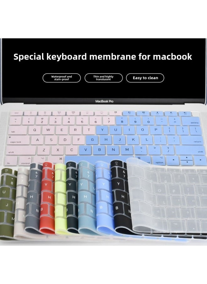 Generic - For Apple Notebook Keyboard Film Macbook Pro Silicone Transparent Pattern TPU Universal Keyboard Protective Film-Color:Silica Gel-Green Membrane-Applicable Model:2021pro16(A2485/A2780) - Image 1