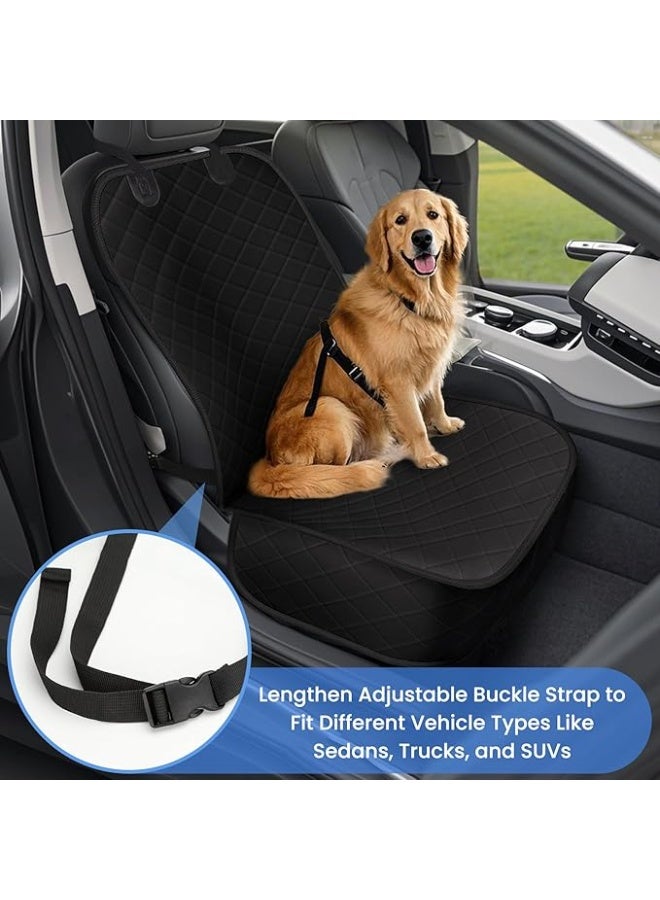 Dog Car Seat Covers, Waterproof Front Seat Cover for Dogs, Scratch-Proof, Nonslip Pet Passenger Seat Cover Protector, Universal Fit for Cars Trucks SUVs, Standard Size, Black - Image 2