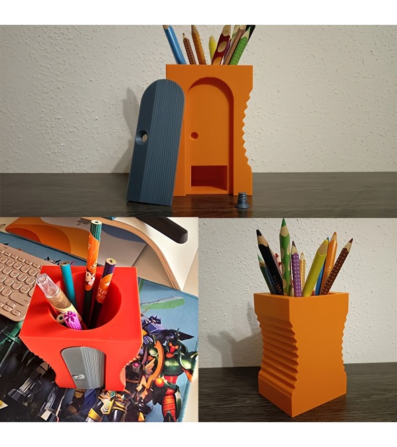 A Novel Pink Pencil Sharpener Pen Holder Unique Gift Fun Pen Stand for Teachers Students Artists Classroom Office Decor - Image 2