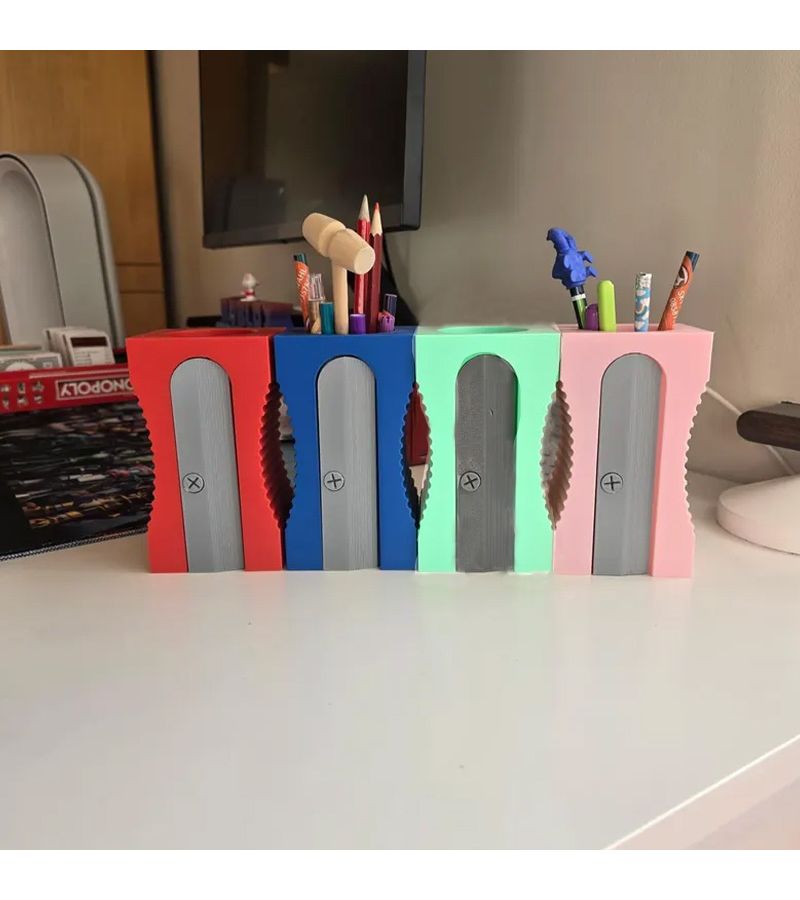 A Novel Pink Pencil Sharpener Pen Holder Unique Gift Fun Pen Stand for Teachers Students Artists Classroom Office Decor - Image 5