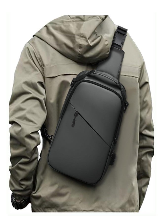 WEPLAN Crossbody Bags for Women Men,Waterproof Sling Bag Backpack Casual Chest Bag with Convertible Shoulder Strap,Shoulder bag for Outdoors Hiking Traveling,Grey - Image 1