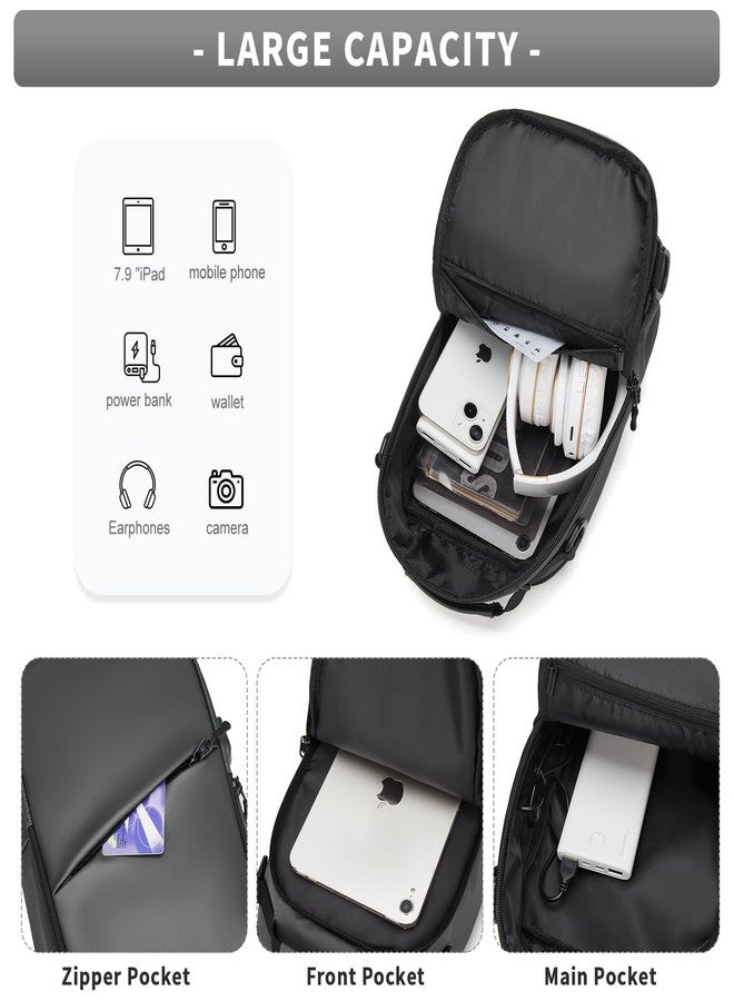 WEPLAN Crossbody Bags for Women Men,Waterproof Sling Bag Backpack Casual Chest Bag with Convertible Shoulder Strap,Shoulder bag for Outdoors Hiking Traveling,Grey - Image 2