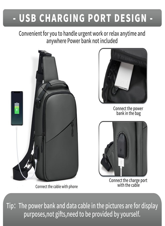 WEPLAN Crossbody Bags for Women Men,Waterproof Sling Bag Backpack Casual Chest Bag with Convertible Shoulder Strap,Shoulder bag for Outdoors Hiking Traveling,Grey - Image 5