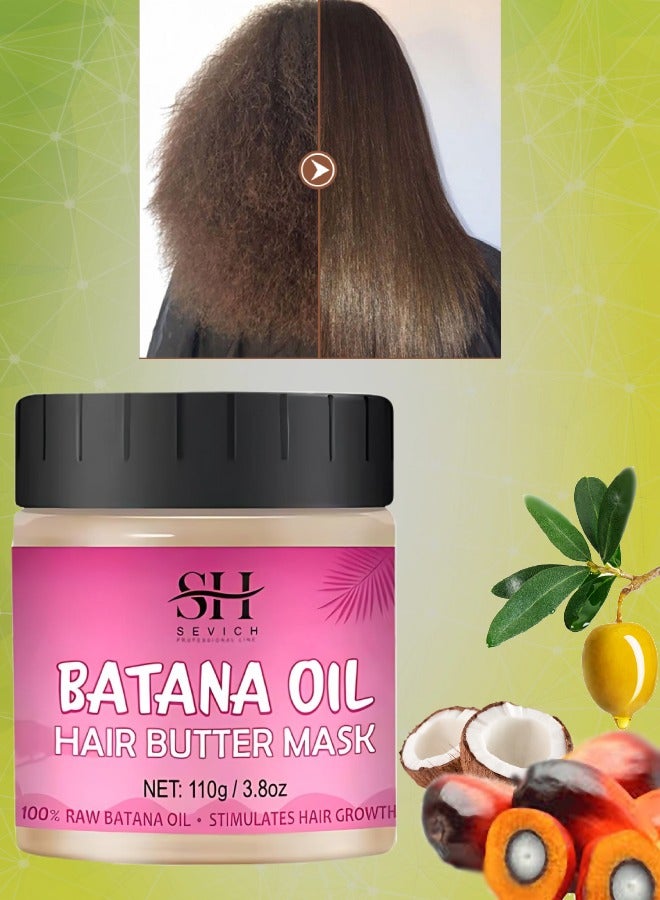 Sevich 110g Batana Oil Hair Butter Mask Natural 100% Raw Batana Oil Hair Mask Deeply Strengthens Hair Moisturizes and Protect from Dryness Prevent Breakage Nourishing Hair Treatment Mask - Image 1