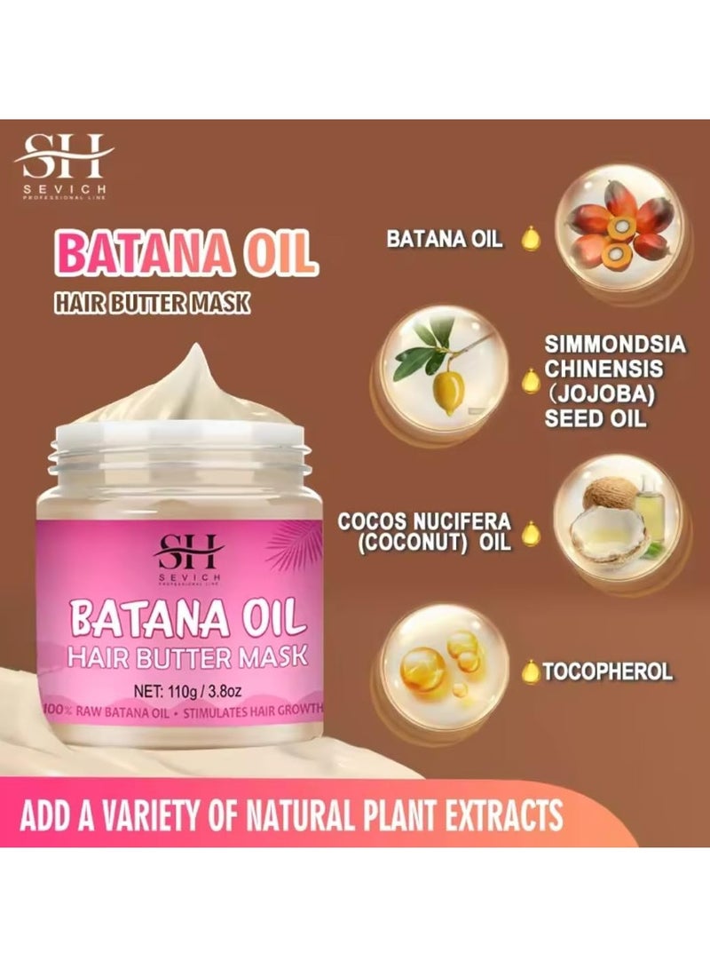 Sevich 110g Batana Oil Hair Butter Mask Natural 100% Raw Batana Oil Hair Mask Deeply Strengthens Hair Moisturizes and Protect from Dryness Prevent Breakage Nourishing Hair Treatment Mask - Image 4