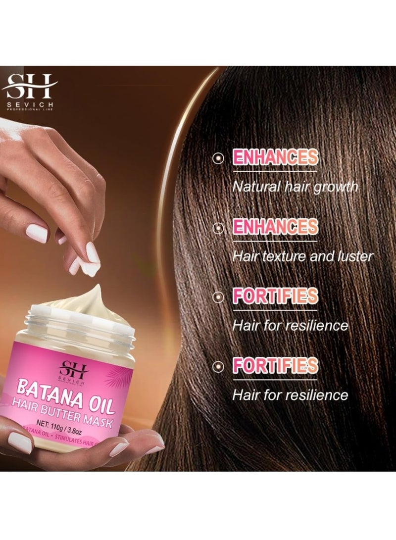 Sevich 110g Batana Oil Hair Butter Mask Natural 100% Raw Batana Oil Hair Mask Deeply Strengthens Hair Moisturizes and Protect from Dryness Prevent Breakage Nourishing Hair Treatment Mask - Image 5