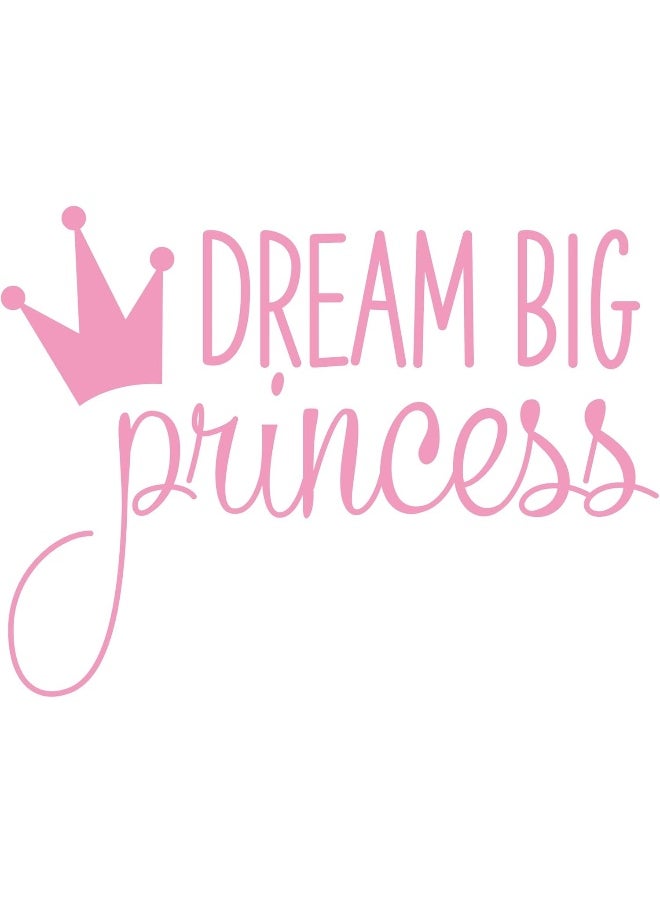 JURUOXIN Dream Big Princess with Crown Wall Decal Vinyl Sticker for Kids Baby Girls Bedroom Decoration Nursery Home Decor Mural Design YMX18 (Soft Pink)  - Image 5