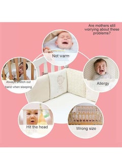 DUNISO 6 Pieces of Baby crib protective pads, male and female universal pure cotton rectangular surround pads, children's bed surround, soft, breathable and anti collision, 30cm * 30cm  - Image 4