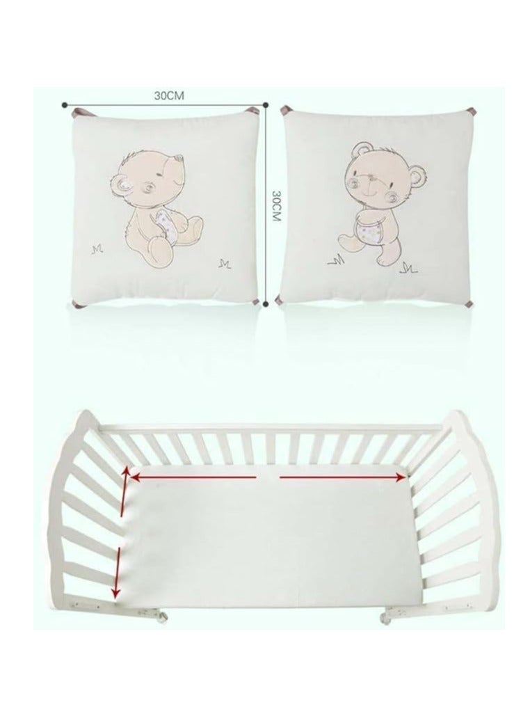 DUNISO 6 Pieces of Baby crib protective pads, male and female universal pure cotton rectangular surround pads, children's bed surround, soft, breathable and anti collision, 30cm * 30cm - Image 2