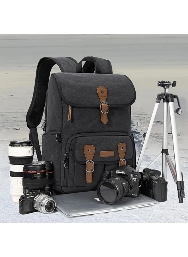 حقيبة كاميرا ريتورمور المضادة للسرقة من القماش لحمل كاميرات DSLR وSLR مع حجرة لابتوب 15 بوصة - الحجم L - اللون الأسود - Image 2