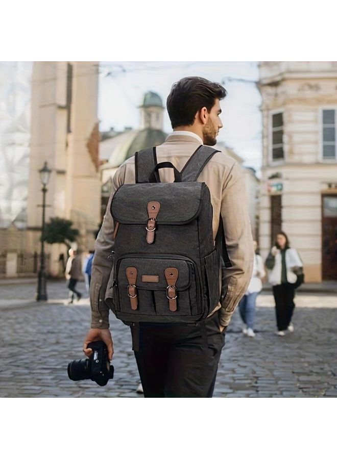 حقيبة كاميرا ريتورمور المضادة للسرقة من القماش لحمل كاميرات DSLR وSLR مع حجرة لابتوب 15 بوصة - الحجم L - اللون الأسود - Image 4