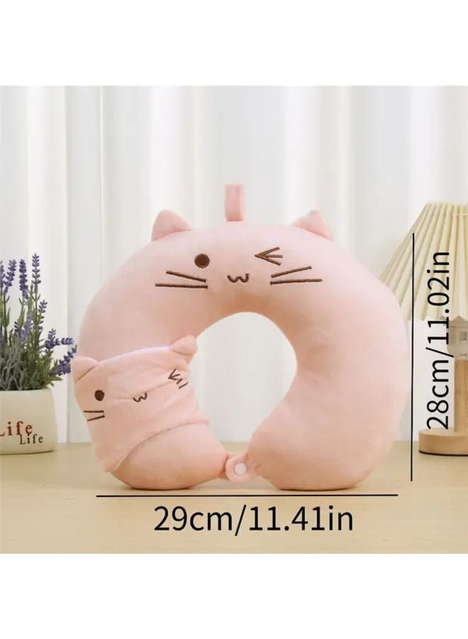 وسادة السفر على شكل حيوان كرتوني أصفر على شكل حرف U مع قناع عين ناعم للطائرة السيارة المكتب - Image 4