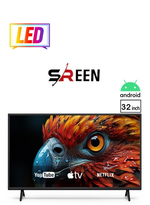 شاشة سمارت 32 بوصة - نظام تشغيل أندرويد - HD - LED - بدون إطار  - SRET-32S1