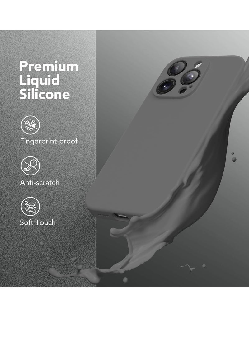 Raxoom iPhone 15 Pro Max Case Silicone, Compatible with MagSafe, [Camera Protection][2X Screen Protectors] Slim Shockproof Protective Phone Case, Soft Anti-Scratch Microfiber Lining, Dark Gray - Image 2