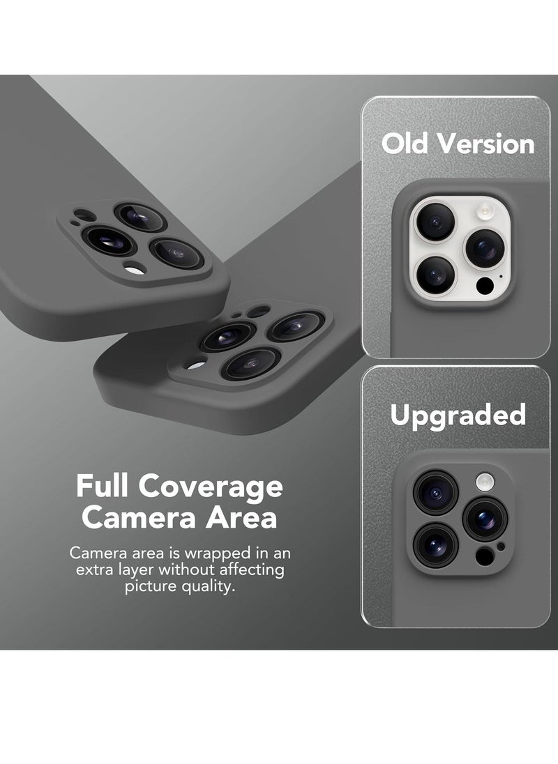 Raxoom iPhone 15 Pro Max Case Silicone, Compatible with MagSafe, [Camera Protection][2X Screen Protectors] Slim Shockproof Protective Phone Case, Soft Anti-Scratch Microfiber Lining, Dark Gray - Image 3