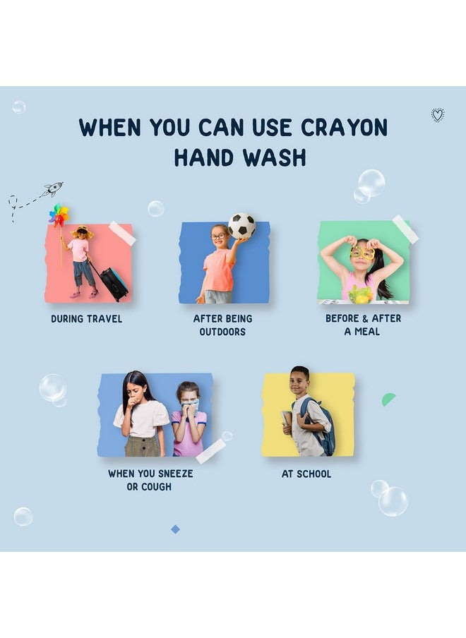 Little Joys Little Joys Crayon Handwash - Set of 3 (2-5 years) | Strawberry, Green Apple, Blueberry Scented | Non-Toxic, Paraben Free, SLS Free, Alohol Free  - Image 5