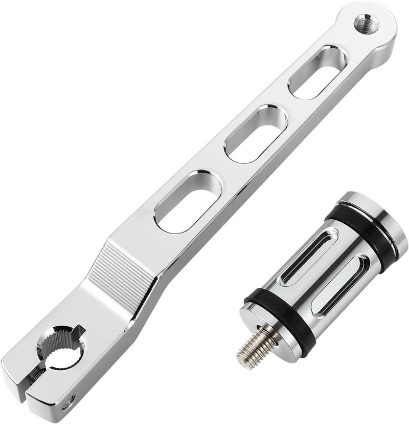 CNC Motorcycle Gear Shifter Lever and Foot Pedal Lever for Touring Softail Cruiser, Chrome Plated Heel Toe Shift Pedal Compatible with Motorbike Controls - Image 1