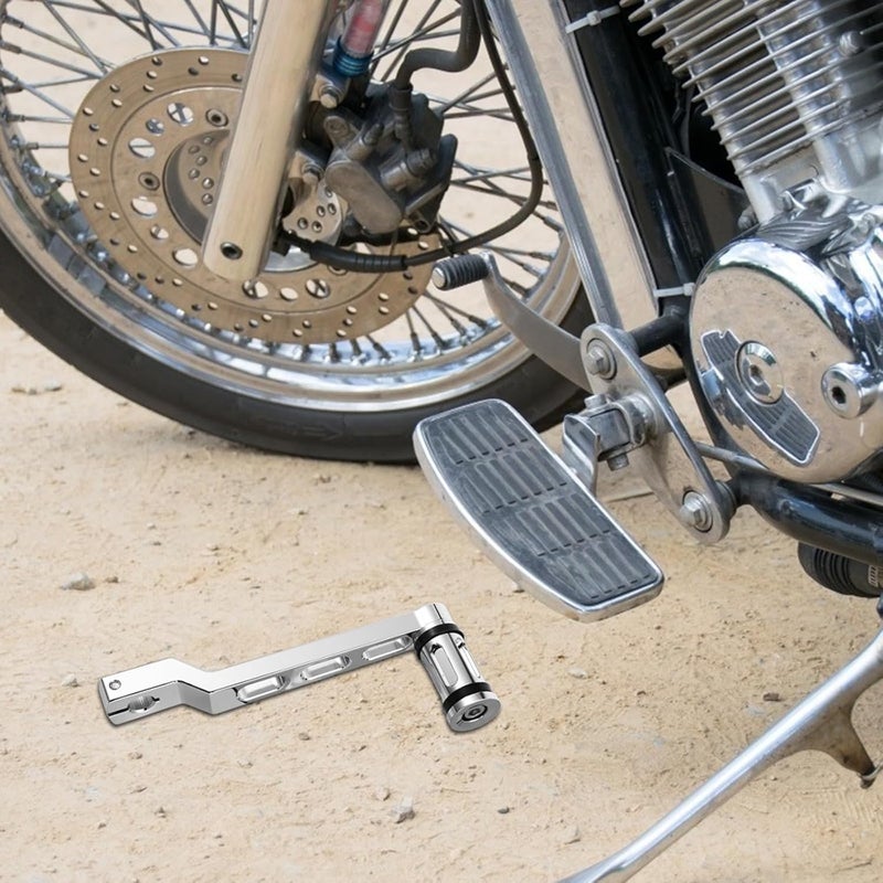 CNC Motorcycle Gear Shifter Lever and Foot Pedal Lever for Touring Softail Cruiser, Chrome Plated Heel Toe Shift Pedal Compatible with Motorbike Controls - Image 5
