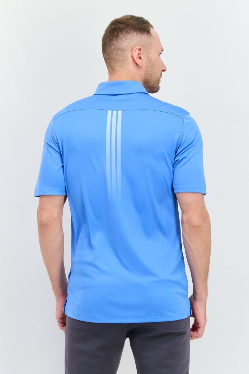 Adidas Men Sportswear Fit Short Sleeve Training Polo Shirt, Blue  - Image 3