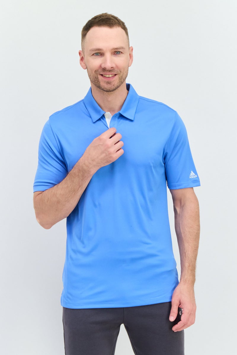 Adidas Men Sportswear Fit Short Sleeve Training Polo Shirt, Blue  - Image 1