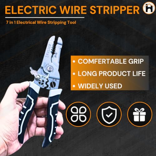 Homdum All in 1 Multifunction Stainless Steel Wire Stripper/Wire Crimping Tool, Wire Cutter, Wire Crimper, Cable Stripper, Wiring Tools and Multi-Function Hand Tool - Image 5