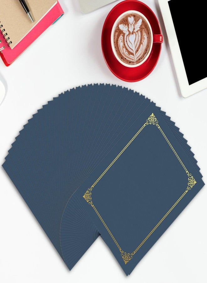 AKONEGE 30 Packs Certificate Holders, Navy Blue Diploma Holders, 350gsm, Certificate Covers with Gold Foil Border for Letter Size 8.5 x 11 Certificates, Cardstock, Award, Graduation, Document Papers - Image 5